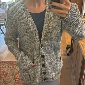 Gray grandpa cardigan